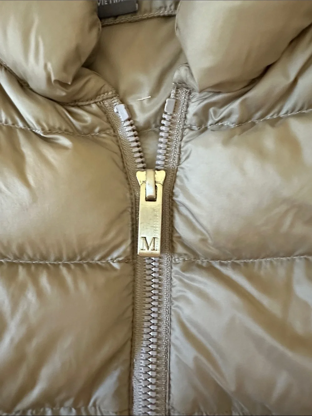 Martha Stewart Short Sleeve Puffer Vest in Light Taupe - Picture 6 of 8